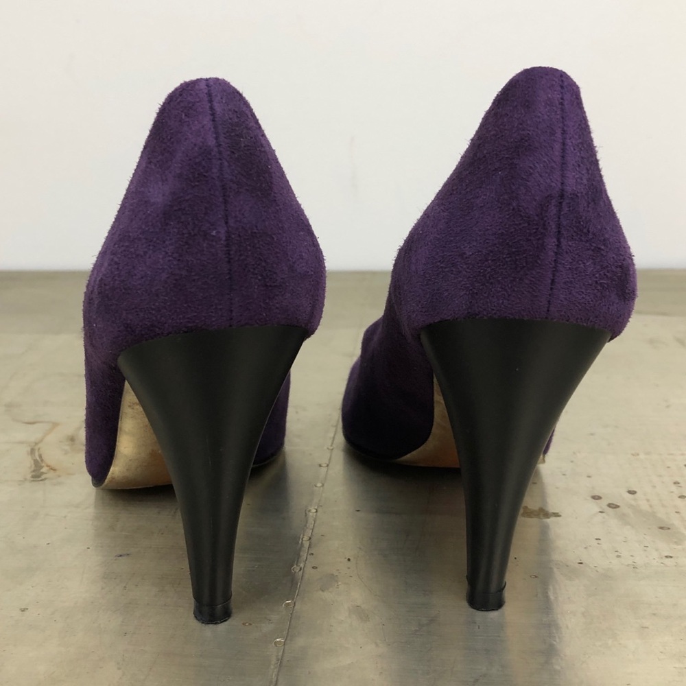 Vintage Charles Jourdan Paris Suede Leather Almond Toe Pump Heels Made in France - Picture 6 of 8